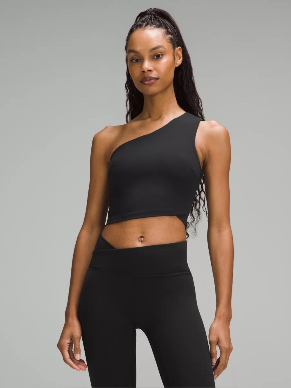 Lululemon asymmetrical tank top one shoulder light support b c cup size 8